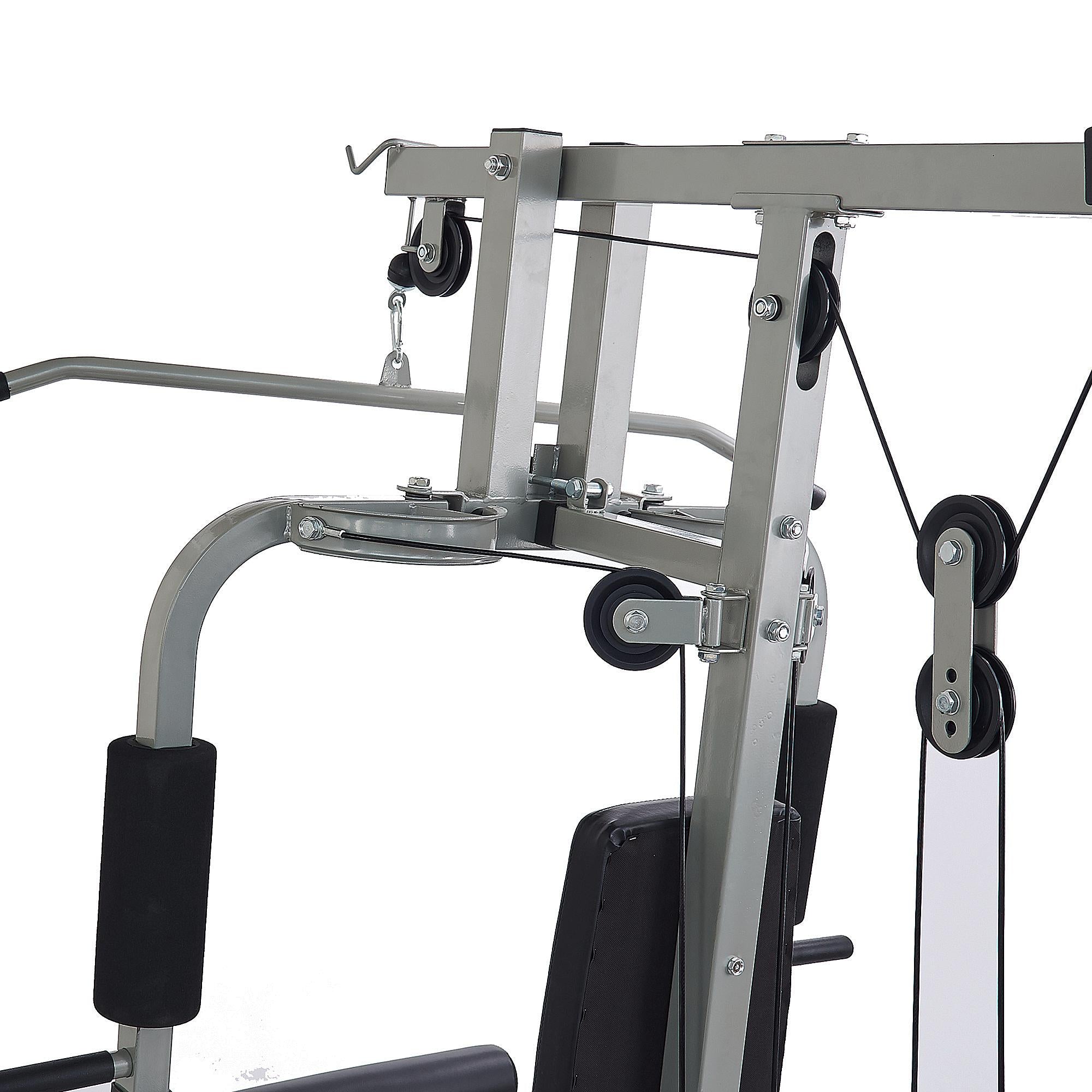 Everyday Essentials Home Gym System Workout Station with 330 Lbs. of Resistance, 125 Lbs. Weight Stack, Comes with Installation Instruction Video