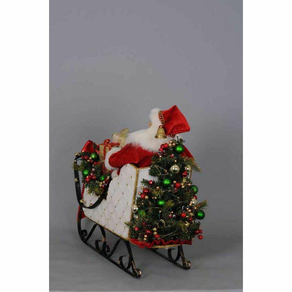 Karen Didion Originals White Sled Santa Figurine, 20 Inches