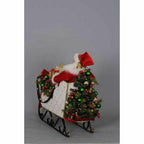 Karen Didion Originals White Sled Santa Figurine, 20 Inches