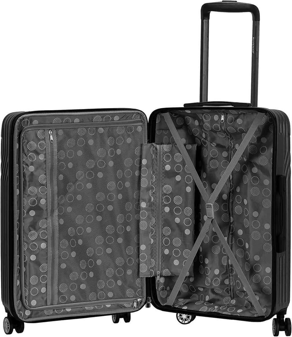 Pista Hardside Spinner Wheel Luggage Set, Black, 3-Piece (20/24/28)
