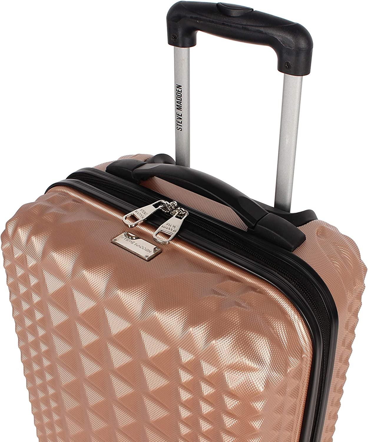 Luggage Set 3 Piece - Lightweight Hardside Suitcase set - Includes 20 Inch Carry on, 24In/28In Checked Bag with 8-Wheel Rolling Spinner (Rose Gold, One Size)