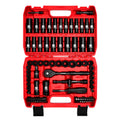 3/8”Drive Impact Socket Set,Standard SAE(5/16 to 3/4-Inch) Metric Size(8-22mm), 95 Piece, CR-V Steel Deep&Shallow Kit, Adapters, Ratchet Handle, Screwdriver Bit Set, Spark Plug Socket, 6 Point