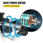 vevor 1.5hp swimming pool pump hayward 4980gph 115v in/above ground strainer