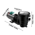 vevor 1.5hp swimming pool pump hayward 4980gph 115v in/above ground strainer