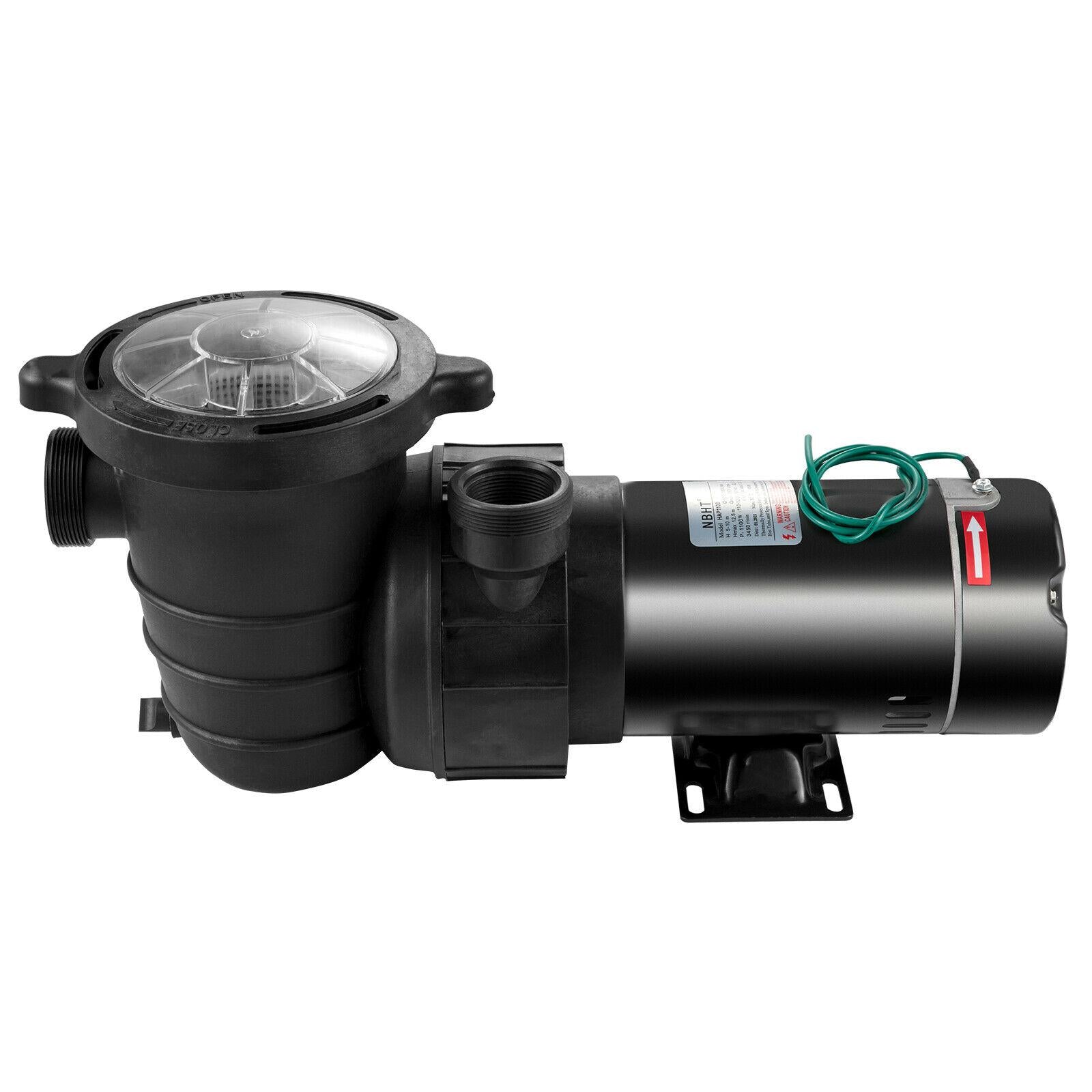 vevor 1.5hp swimming pool pump hayward 4980gph 115v in/above ground strainer