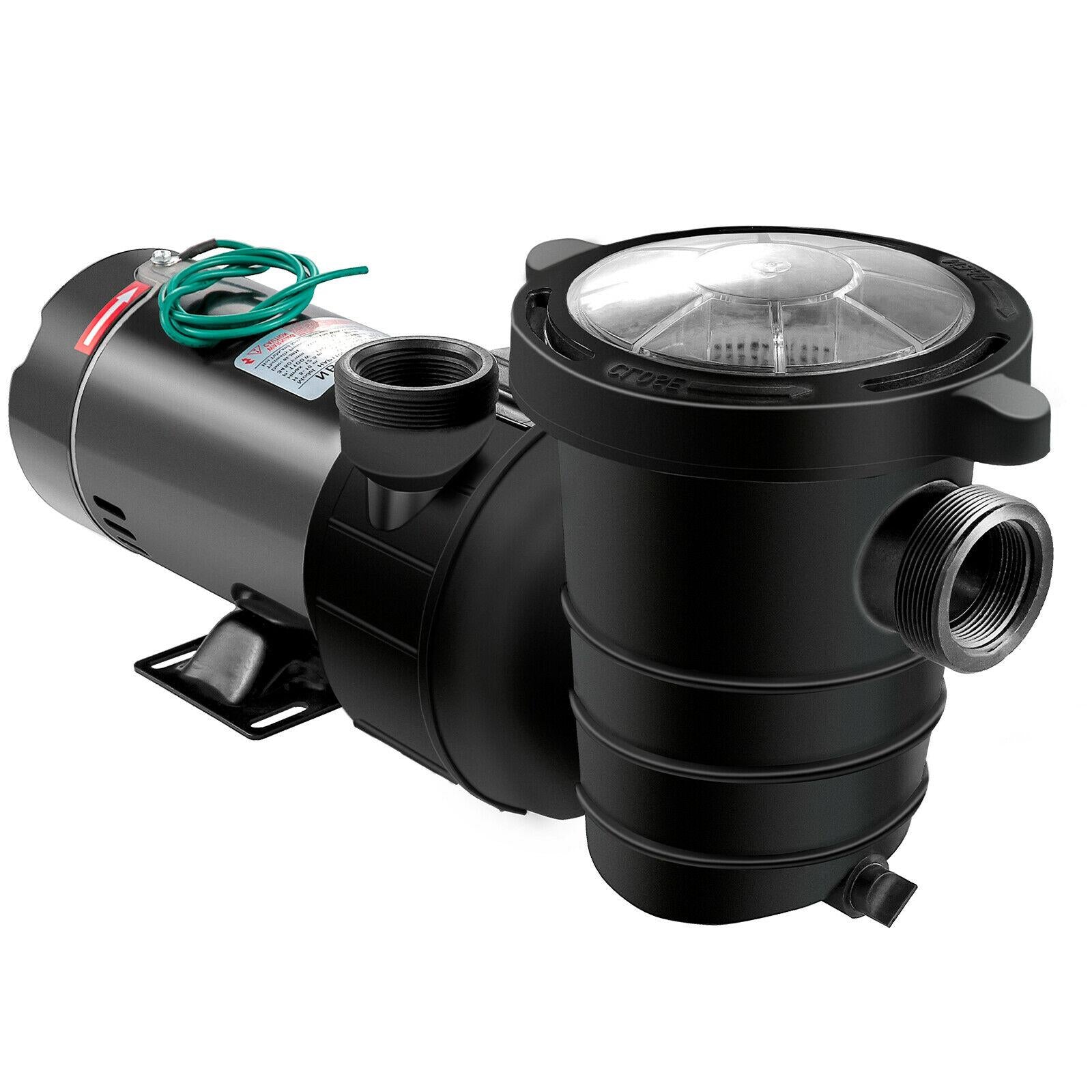 vevor 1.5hp swimming pool pump hayward 4980gph 115v in/above ground strainer