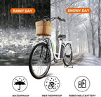 Electric Bike for Adults 350W 26''  Camel Electric Bicycle Assisted Bicycle for Female Men with Removable LarCapacity Lithium Battery and Charger.