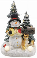 ZMDZA Christmas Tree Figurines for Holiday Home Decor Christmas Decoration Santa Claus and Snowman Trees with LED Light, Music and USB (Size : Style 1)