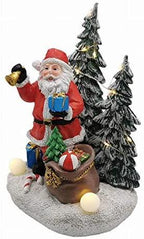 ZMDZA Christmas Tree Figurines for Holiday Home Decor Christmas Decoration Santa Claus and Snowman Trees with LED Light, Music and USB (Size : Style 1)