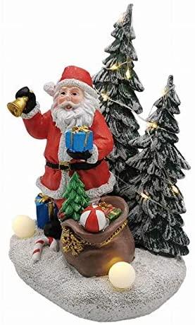 ZMDZA Christmas Tree Figurines for Holiday Home Decor Christmas Decoration Santa Claus and Snowman Trees with LED Light, Music and USB (Size : Style 1)