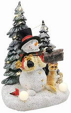 ZMDZA Christmas Tree Figurines for Holiday Home Decor Christmas Decoration Santa Claus and Snowman Trees with LED Light, Music and USB (Size : Style 1)