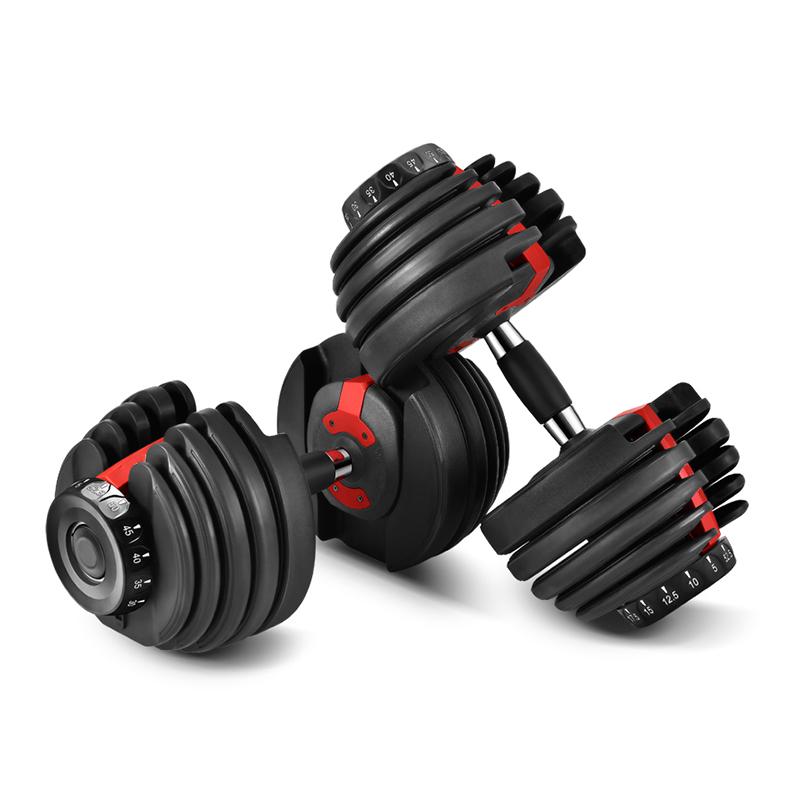 Shengshi Heavy Duty Weight Adjustable Dumbbells Fitness Equipment strength-training at home Dumbbell adjusts from 5 to 52.5 pounds Black