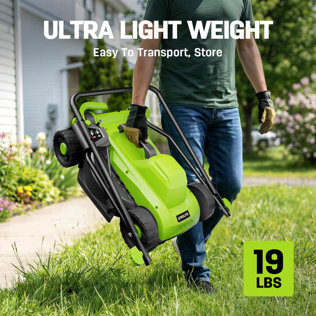 13 Inch Electric Lawn Mower, 1300W Corded Power, Lightweight &amp; Compact  Ideal for Small to Medium Lawns