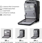 Lightweight Hardside Luggage 8 Spinner Silent Wheels Travel Suitcase, Black, Carry-On 20-Inch