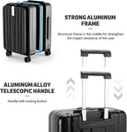 Lightweight Hardside Luggage 8 Spinner Silent Wheels Travel Suitcase, Black, Carry-On 20-Inch