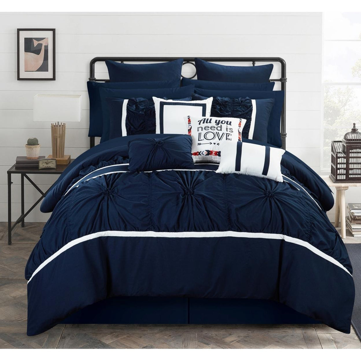 Chic Home CS2756 Ashville Comforter Set - Size, White - 16 Piece