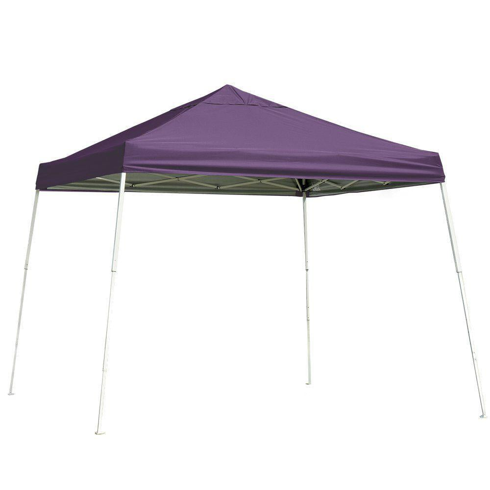 12 ft. W x 12 ft. D Slant-Leg Pop-Up Canopy in Purple with Rust-Resistant Steel Frame, Sealed Seams, and Open-Top