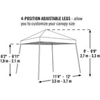12 ft. W x 12 ft. D Slant-Leg Pop-Up Canopy in Purple with Rust-Resistant Steel Frame, Sealed Seams, and Open-Top