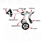 YING XS Size for Small Dog Adjustable  Steel Cart Pet Cat Dog Wheelchair Hind Leg Rehabilitation for Handicapped Dog, 2-Wheel