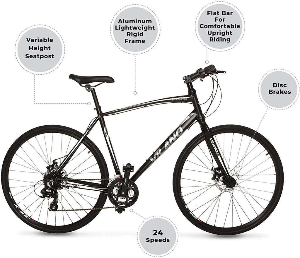 Vilano Diverse 3.0 Performance Hybrid Road Bike 24 Speed Disc Brakes