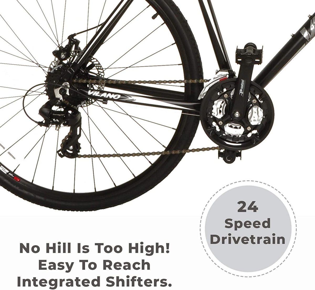 Vilano Diverse 3.0 Performance Hybrid Road Bike 24 Speed Disc Brakes