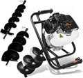 dc house 52cc 2.4hp gas powered post hole digger with two earth auger drill bit 6" &amp; 10"earth digger