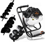 dc house 52cc 2.4hp gas powered post hole digger with two earth auger drill bit 6" &amp; 10"earth digger