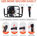 dc house 52cc 2.4hp gas powered post hole digger with two earth auger drill bit 6" &amp; 10"earth digger