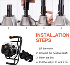 dc house 52cc 2.4hp gas powered post hole digger with two earth auger drill bit 6" &amp; 10"earth digger