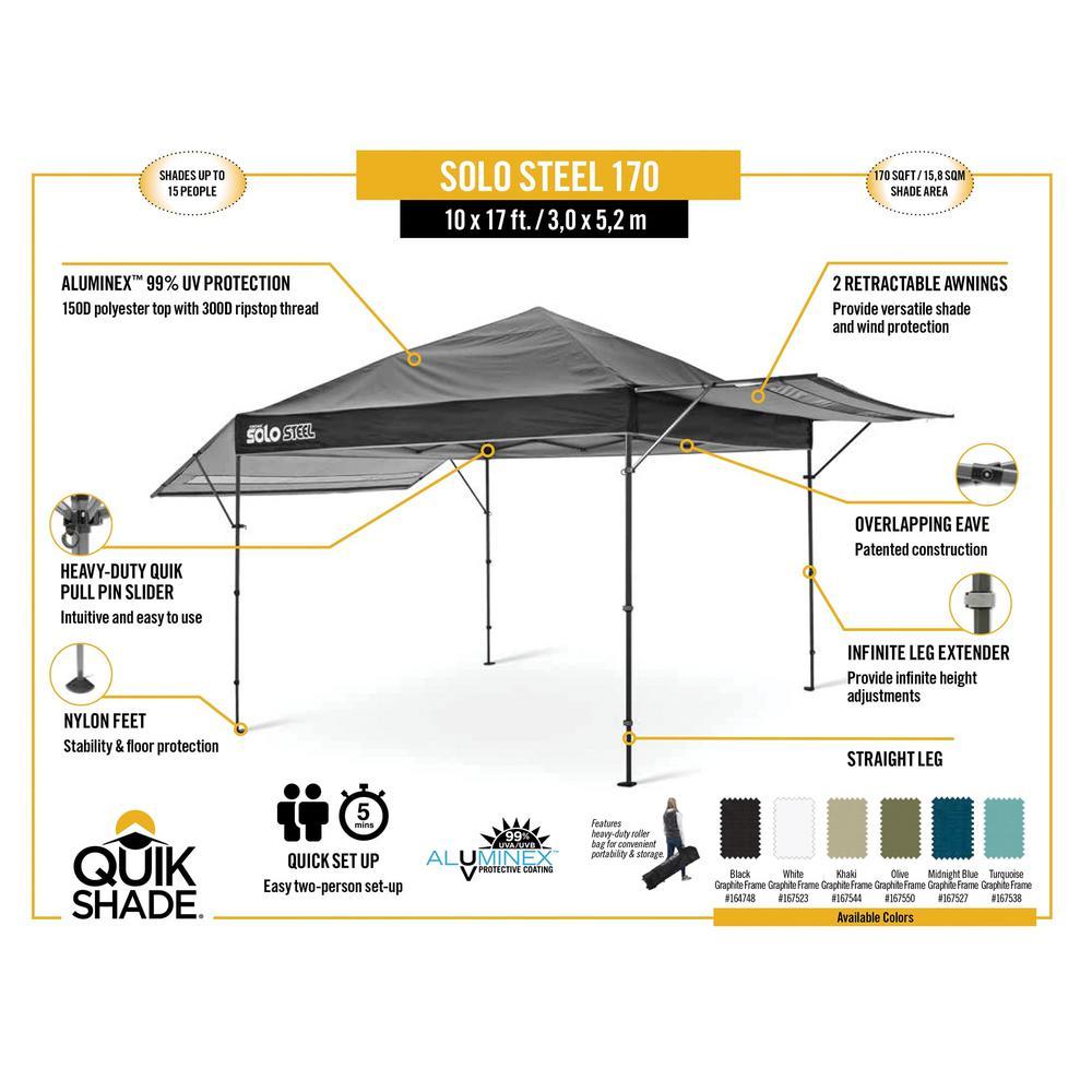 Solo170 10 ft. x 17 ft. Turquoise Straight Leg Canopy