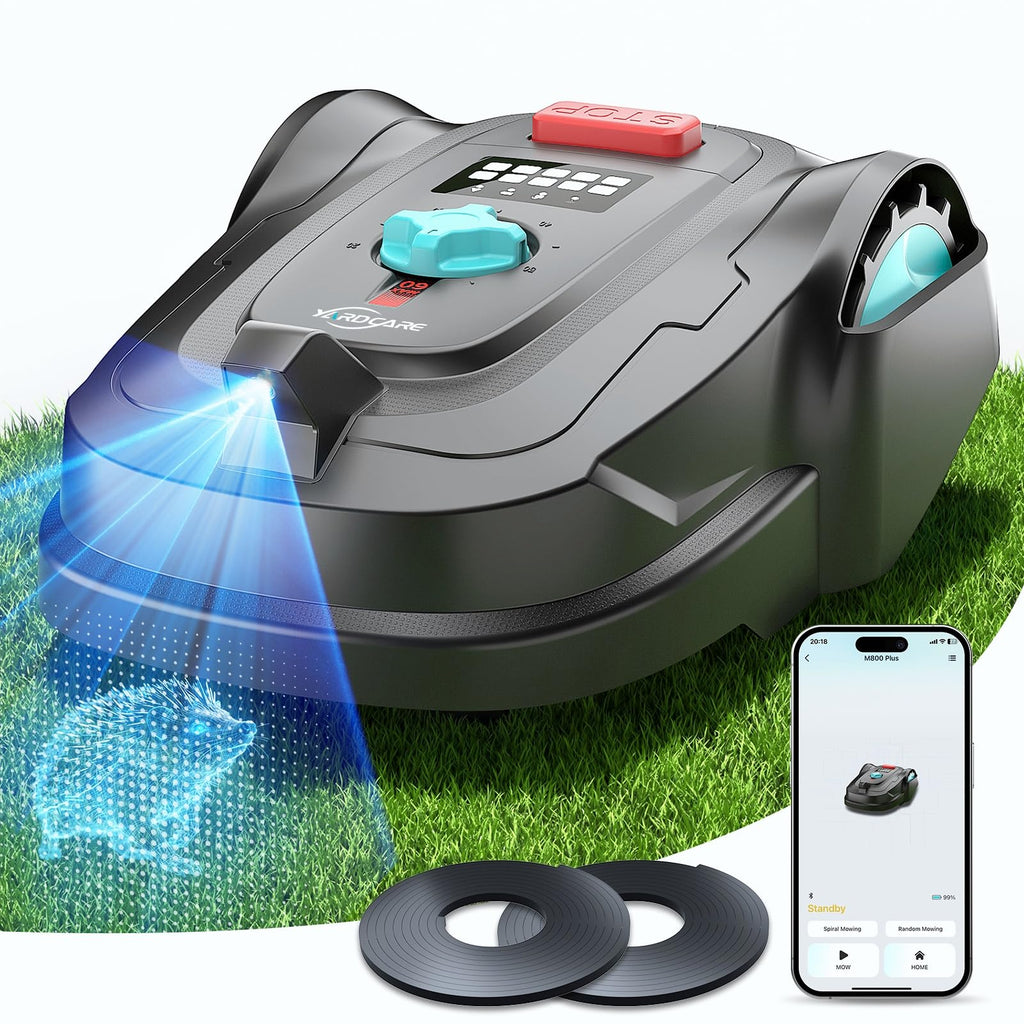 2026 M800Plus Robot Lawn Mower, GPS &amp; 3D Vision, with 32.8 ft Magnetic Stripe, Obstacle Avoidance, Auto-Charging, APP Control, Bow-Shaped Mowing for Lawns up to 8611 sq.ft (Deep Black)
