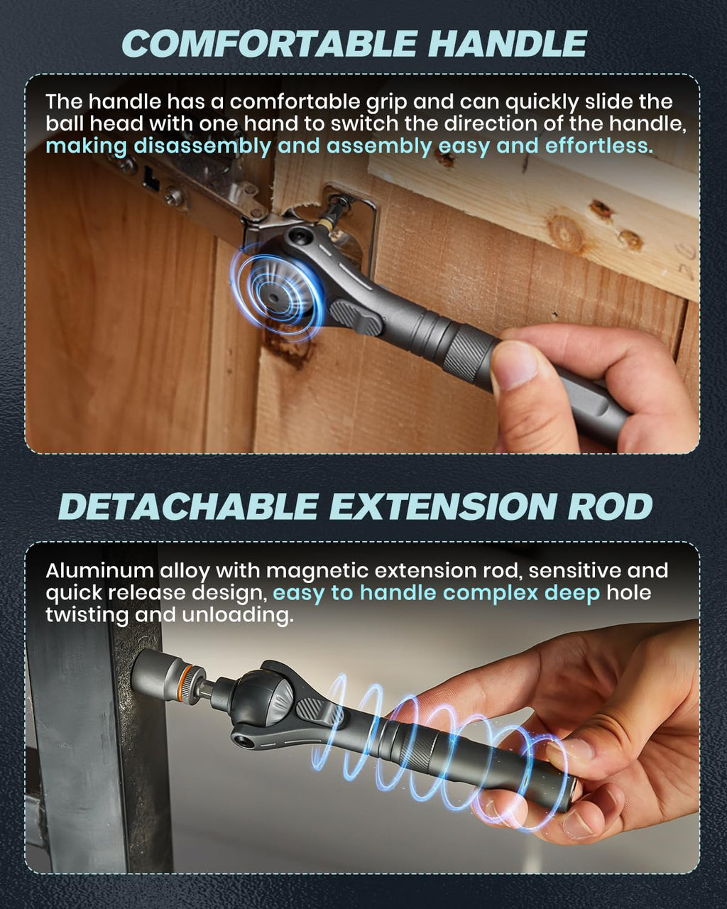 Upgraded Magnetic Screwdriver Set: 40-in-1 Ratchet Screwdriver Tool Kit with 180° Ball-Joint Handle - Portable S2 Bits Precision Repair Tool Set for Computer Phone Watch CamBike
