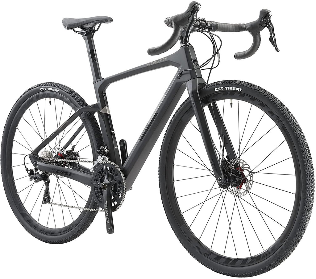KOOTU Carbon Road Bike, 700C Gravel Bike for Men, Disc Brake Carbon Fiber Racing Bicycle with  105 R7000 22S Contineltal Tire