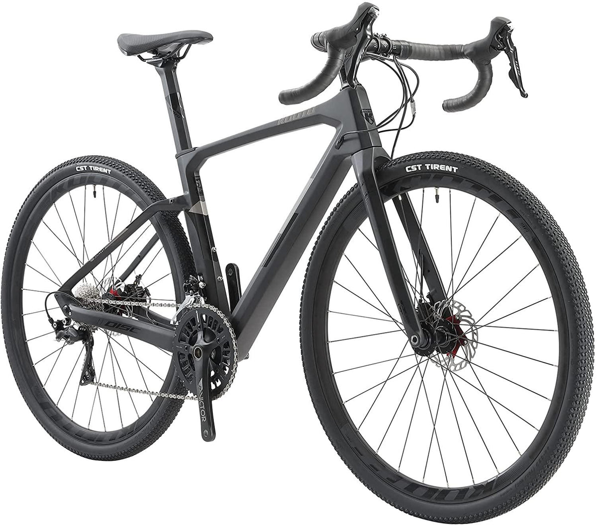 KOOTU Carbon Road Bike, 700C Gravel Bike for Men, Disc Brake Carbon Fiber Racing Bicycle with  105 R7000 22S Contineltal Tire