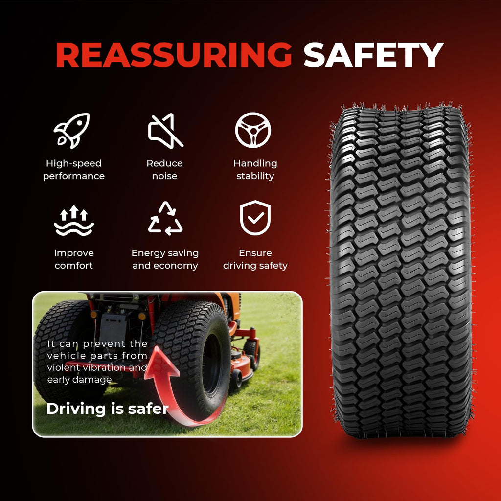 20x10.00-8 Lawn Mower Tires, 4 Ply Tubeless, Set of 2 | 20x10-8, 4PR, Turf-S Tread, Fits Riding Mowers, Lawn/Garden Tractors &amp; Golf Carts, Utility Vehicles, 2-Pack