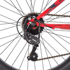 Huffy Hardtail Mountain Bike, Stone Mountain 24-26 inch 21-Speed, Lightweight, Gloss Red (74808)