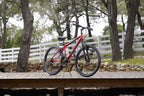 Huffy Hardtail Mountain Bike, Stone Mountain 24-26 inch 21-Speed, Lightweight, Gloss Red (74808)