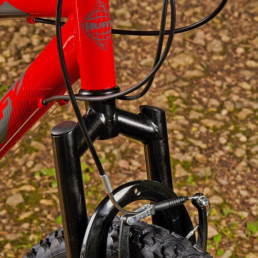 Huffy Hardtail Mountain Bike, Stone Mountain 24-26 inch 21-Speed, Lightweight, Gloss Red (74808)
