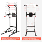 Power Tower Pull Up Bar Dip Station Adjustable Height Home Gym Fitness Equipment