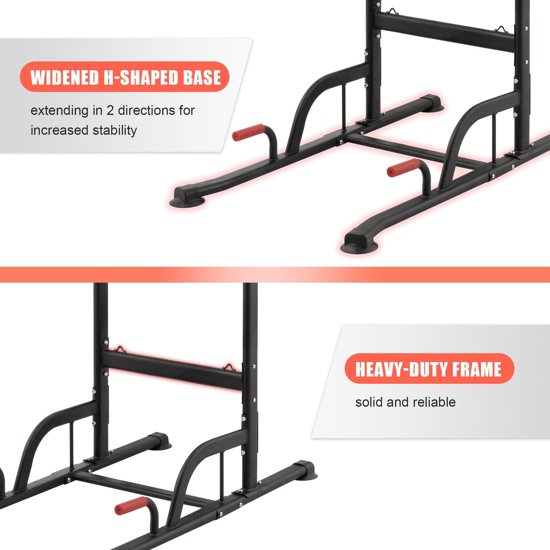 Power Tower Pull Up Bar Dip Station Adjustable Height Home Gym Fitness Equipment