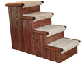 Premier Pet Steps Tall Raised Panel Dog Steps, Carpeted Tread with a Rich Cherry Stain, 23-Inch