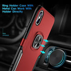 Luxury Leather PC Ring Holder Case for iPhone X XR XS Max