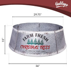 Galvanized Tree Collar - Large To Small Christmas Tree. Adjustable Metal Skirt, Christmas