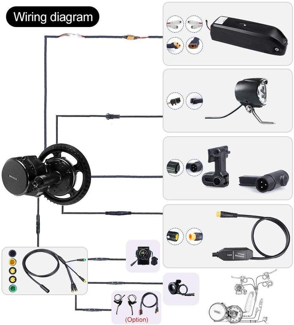 BAFANG BBS02B 48V 750W Ebike Motor with LCD Display 8fun Mid Drive Electric Bike Conversion Kits