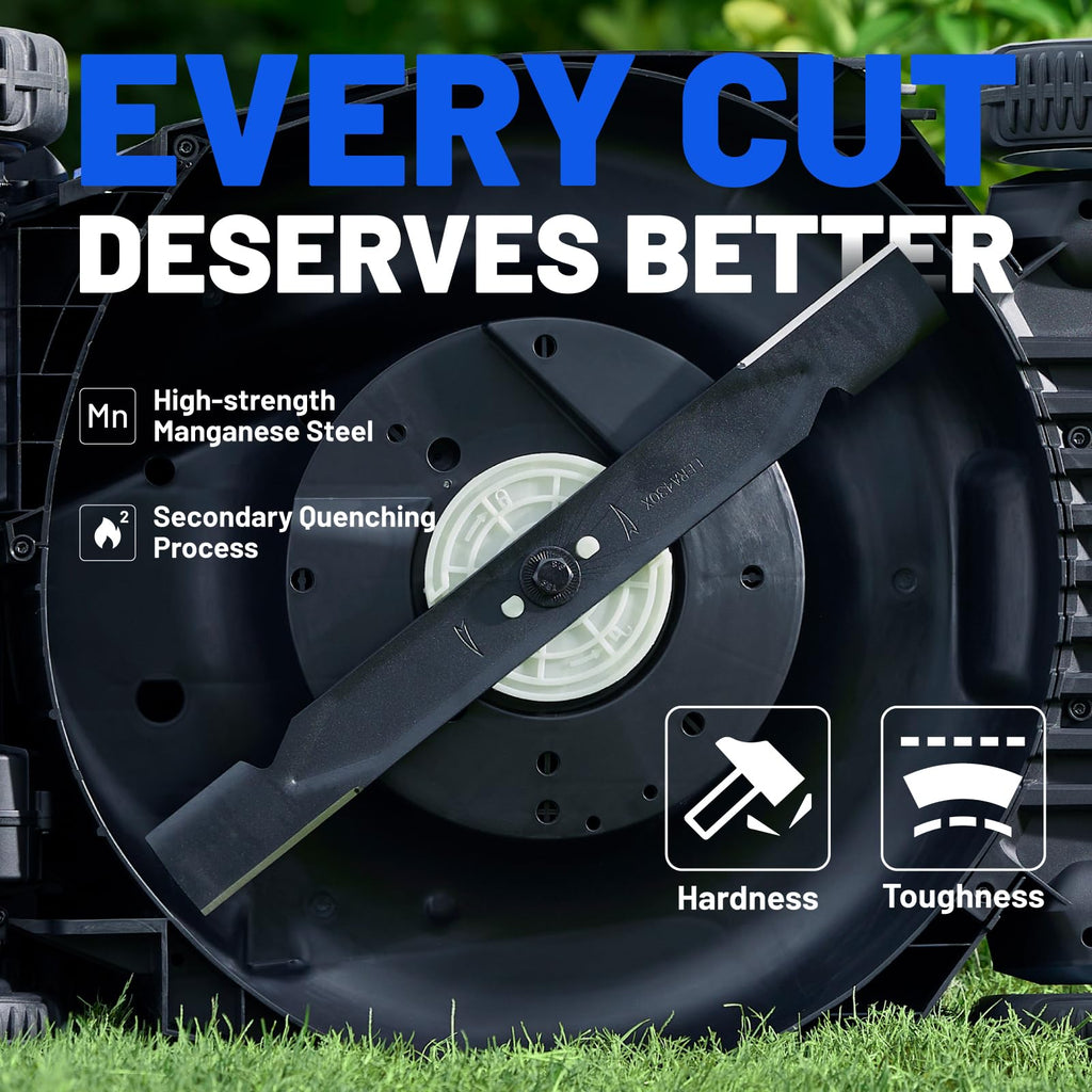 Electric Lawn Mower, Self-propelled Lawn Mower Cordless 40V(2x20V) 18.5" Brushless Mower with Electric Cutting Height Adjustment, Higher Rotation Speed, 2 x 4.0Ah Battery and Rapid CharIncluded