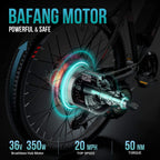 METAKOO 26” Electric Mountain Bike, 350W Motor, 3 Hours Fast Charge, 36V Removable Battery, 20Mph Electric Bicycle with 21 Speed Gears | Black