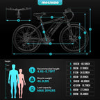 METAKOO 26” Electric Mountain Bike, 350W Motor, 3 Hours Fast Charge, 36V Removable Battery, 20Mph Electric Bicycle with 21 Speed Gears | Black