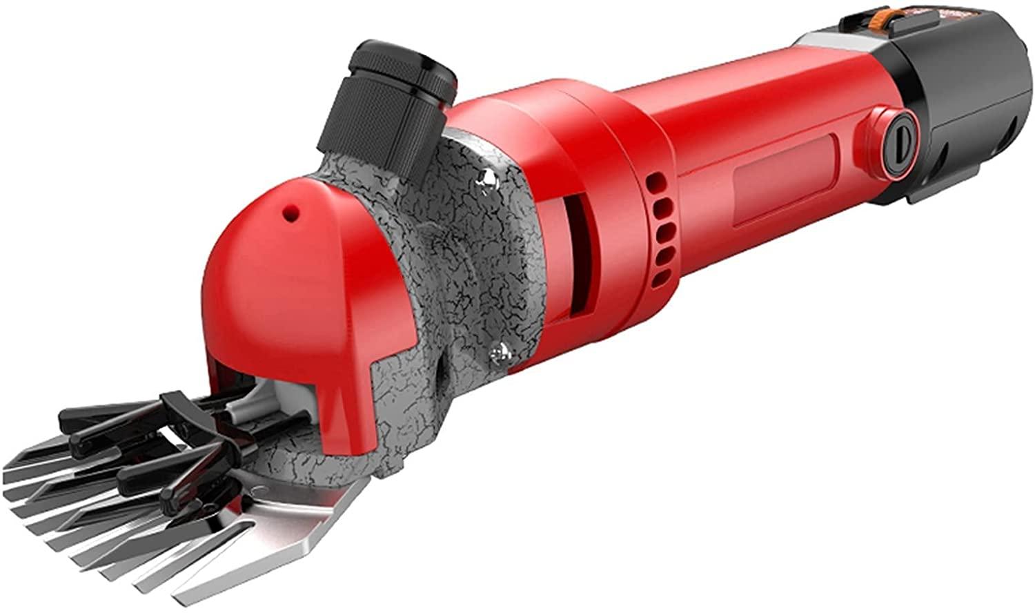 micassj 1000w cordless sheep shearer,electric sheep shearer rechargeable, cordless, for shaving fur wool in sheep, goat, cattle, livestock (size : red 13 straight teeth)
