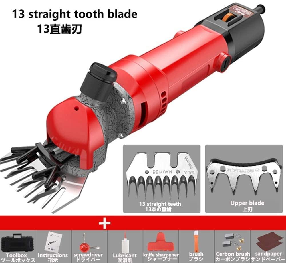 micassj 1000w cordless sheep shearer,electric sheep shearer rechargeable, cordless, for shaving fur wool in sheep, goat, cattle, livestock (size : red 13 straight teeth)