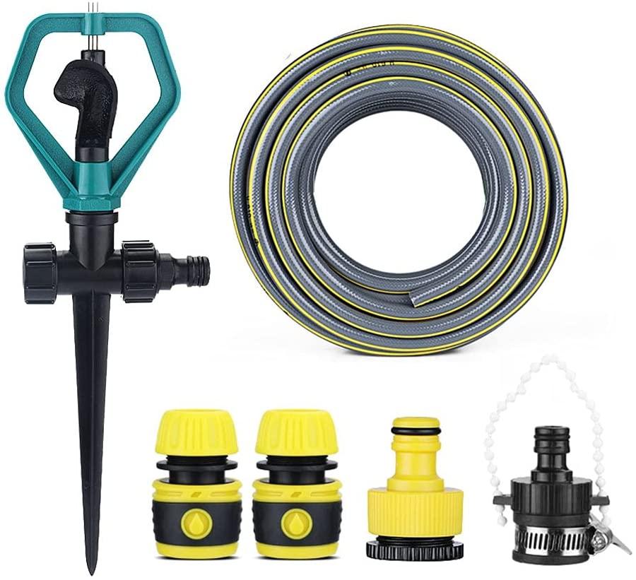 BBGS Lawn Sprinkler with Hose, Garden Water Sprinklers Round Spray Sprinkler Automatic 360 Rotating Lawn Irrigation System for Outdoor Garden Yard Lawn (Size : 30m)